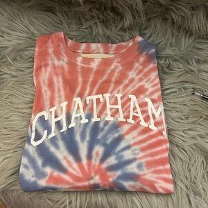 Ocean Drive Large Tie-Dye Shirt - Pink and Blue Chatham logo NWOT long sleeves